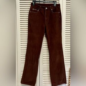Calvin Klein Brown Corduroy Pants Straight Leg Size 7 Vintage